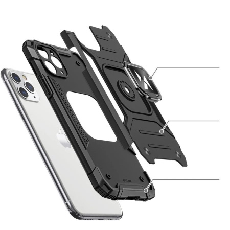 WOZINSKY RING ARMOR ETUI Z MAGNETYCZNYM UCHWYTEM DO IPHONE 11 PRO Z OCHRANĄ