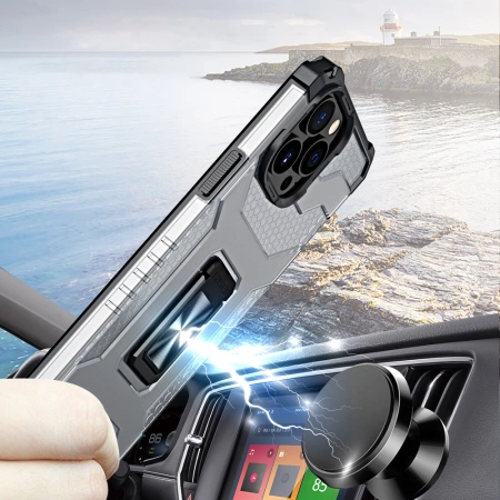 HURTEL ETUI POKROWIEC CRYSTAL RING DO IPHONE 13 PRO Z MAGNETYCZNYM UCHWYTEM