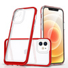 Clear 3in1 etui do iPhone 12 żelowy pokrowiec z ramką czerwony