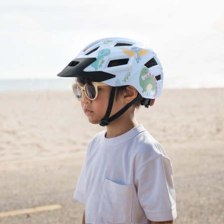 Kask rowerowy dziecięcy MTB Wozinsky z odpinanym daszkiem 48-52 cm - jasnoniebieski
