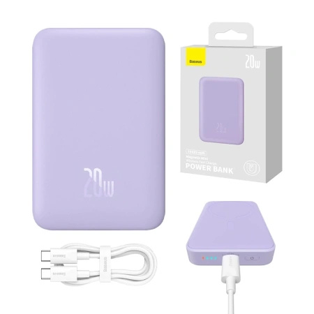 BASEUS POWERBANK MAGNETYCZNY 10000MAH DO MAGSAFE USB-C 20W TELEFON IPHONE