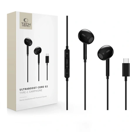 TECH-PROTECT SŁUCHAWKI ULTRABOOST CORE G2 USB-C DO TELEFONÓW KOMPUTERÓW