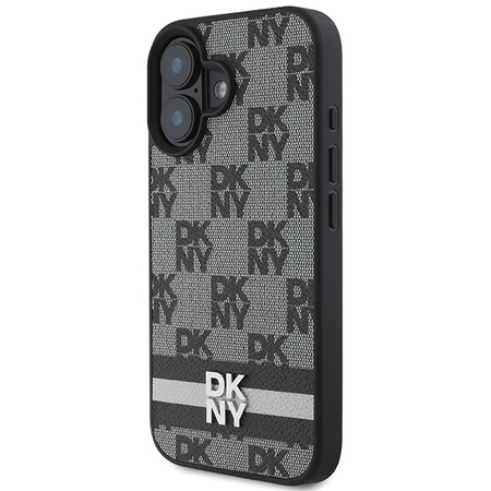 DKNY ETUI HARDCASE DO IPHONE 16 6.1 WZÓR CHECKERED STRIPES WYSOKIEJ JAKOŚCI