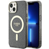 Etui Guess GUHMP14SHCMCGK na iPhone 14 - czarne Glitter Gold MagSafe