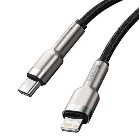 Baseus Cafule Metal Data kabel USB Typ C - Lightning 20 W Power Delivery 1 m czarny (CATLJK-A01)