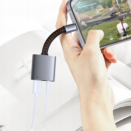 MCDODO PRZEJŚCIÓWKA ADAPTER USB-C NA USB-C + MINI JACK KABEL 3.5 MM OTG