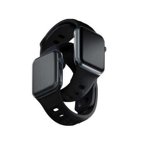 42/44/45/46/49 mm Black (big) - 3mk Silicone Watch Strap for Apple