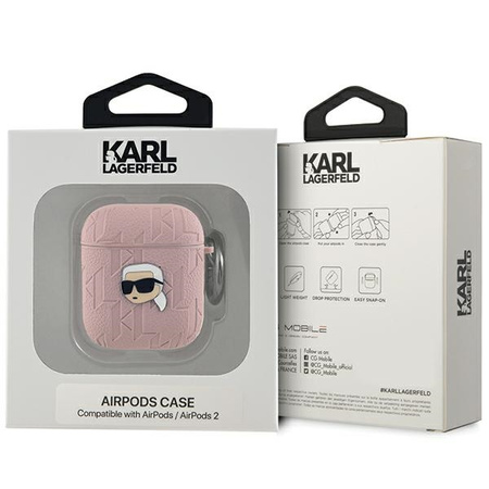 KARL LAGERFELD ETUI KLA2PGKIPP DO AIRPODS 1 2 MONOGRAM KARLS HEAD OCHRONA