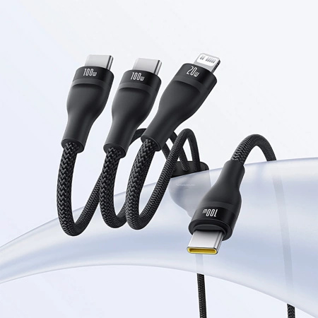BASEUS KABEL 3W1 USB-C DO LIGHTNING 1,5M DO IPHONE 12 13 14 100W Z 3 KABLAM