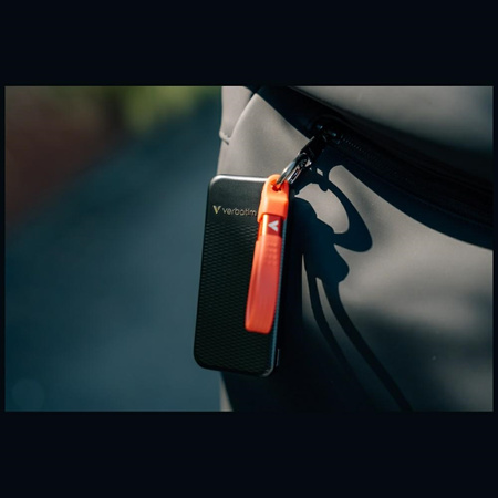 Dysk Zewnętrzny Verbatim Pocket SSD 2TB  - brelok do kluczy z kablem USB-C 3.2 gen.2 czarno-czerwony/black-red 32196