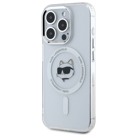 KARL LAGERFELD CASE DO IPHONE 15 PRO 6.1 DO MAGSAFE Z METALOWYM CHOUPETTE