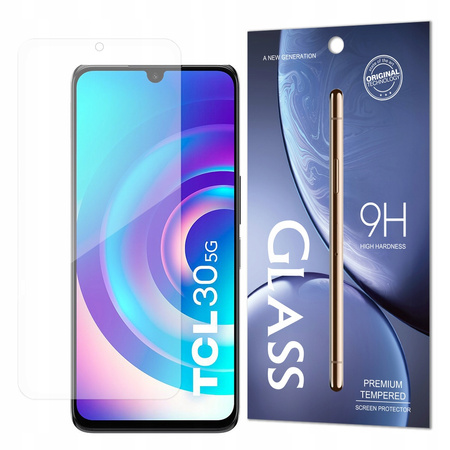HURTEL TEMPERED GLASS SZKŁO HARTOWANE 9H DO TCL 30 5G Z OCHRONĄ ZDERZENIOWĄ