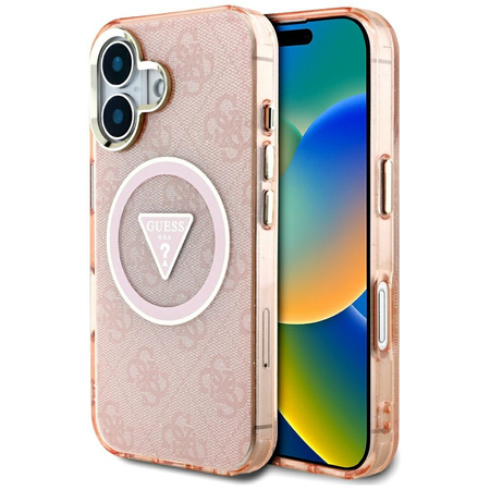 GUESS ETUI TPU POKROWIEC DO IPHONE 16 DO MAGSAFE ZIARNISTY METAL GLITTER