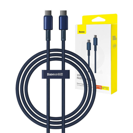 BASEUS KABEL USB-C DO USB-C 100W PD DO TELEFONÓW 1M Z SZYBKIM ŁADOWANIEM