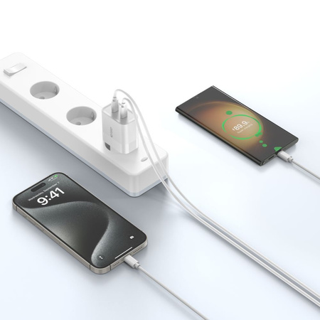 TECH-PROTECT ŁADOWARKA DO TELEFONÓW 2-PORTOWA PD20W SZYBKIE ŁADOWANIE USB-C