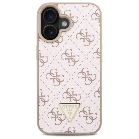 GUESS ETUI DO IPHONE 16 6.1' HARDCASE NEW 4G TRIANGLE Z METALOWYM LOGO
