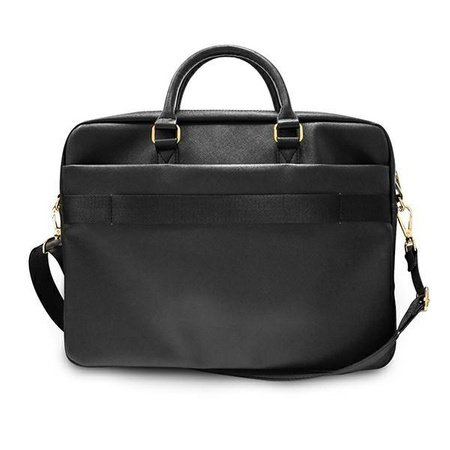 Torba Guess Saffiano Script na laptopa 16" - czarne