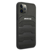 AMG AMHCP12LGSEBK iPhone 12 Pro Max 6,7" czarny/black hardcase Leather Debossed Lines