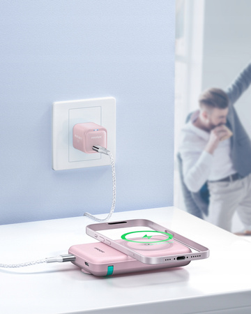 INNOSTYLE POWERDUO 2W1 SZYBKI POWERBANK INDUKCYJNY DO MAGSAFE WATCH 10000MAH RÓŻOWY