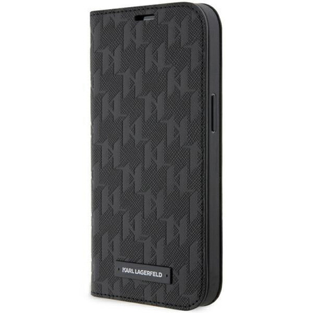 Etui Karl Lagerfeld KLBKP14LSAKLHPK na iPhone 14 Pro bookcase - czarne Saffiano Monogram