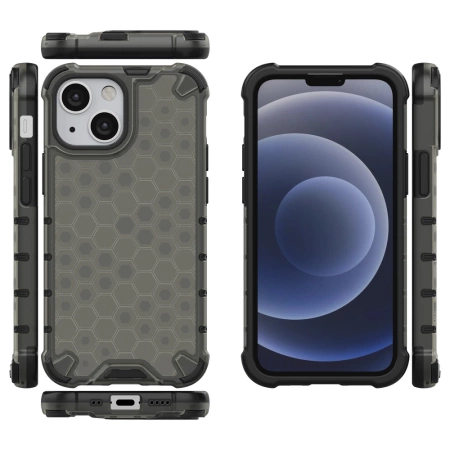 HURTEL ETUI PANCERNE DO IPHONE 13 MINI HONEYCOMB Z ŻELOWĄ RAMKĄ OCHRONNE