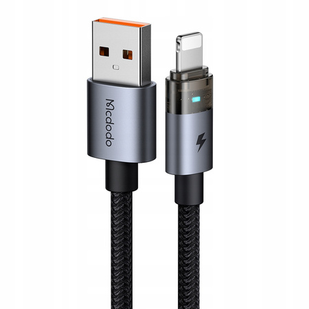 MCDODO KABEL USB SZYBKIE ŁADOWANIE DO IPHONE LIGHTNING PD 36W 1M LED CZARNY