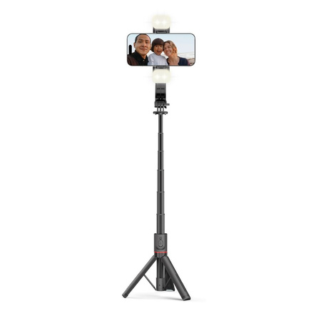 TECH-PROTECT SELFIE STICK STATYW LED LIGHT BLUETOOTH DO SMARTFONÓW CZARNY