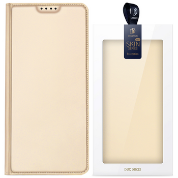 Dux Ducis Skin Pro etui do Xiaomi Redmi 11A / Poco C55 / Redmi 12C pokrowiec z klapką portfel na kartę podstawka złote
