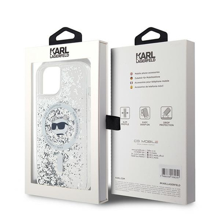 KARL LAGERFELD ETUI HARDCASE LIQUID GLITTER CHOUPETTE HEAD DO IPHONE 15 14