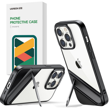 green Fusion Kickstand Case sztywne etui z żelową ramką i podstawką do iPhone 13 czarny (90152)