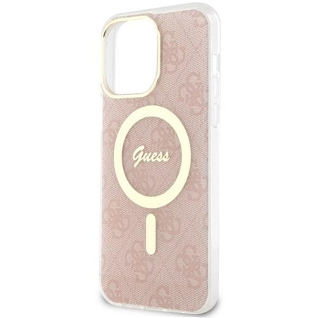 Etui Guess GUHMP14XH4STP na iPhone 14 Pro Max 6.7" - różowe 4G MagSafe